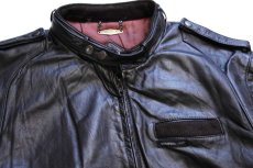 画像3: 80s MEMBERS ONLYメンバーズオンリー スタンドカラー キルティングライナー シングルライダース レザージャケット 焦げ赤茶 42 (3)