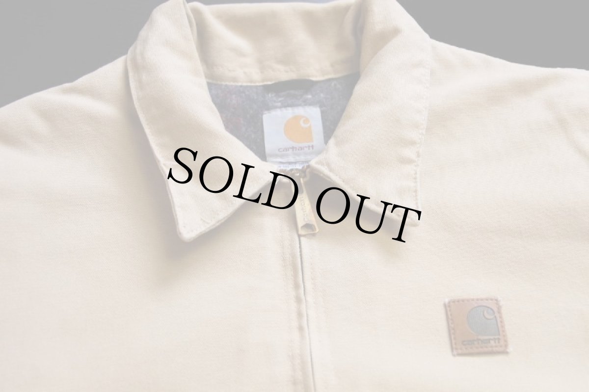 画像3: 00s メキシコ製 carharttカーハート ブランケットライナー ダック地 ワークジャケット 薄茶 フェード 2XL-R (3)