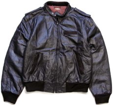 画像1: 80s MEMBERS ONLYメンバーズオンリー スタンドカラー キルティングライナー シングルライダース レザージャケット 焦げ赤茶 42 (1)