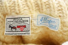 画像4: アイルランド製 AVOCA タートルネック パネル切り替え ウール ハンドニット セーター ナチュラル (4)