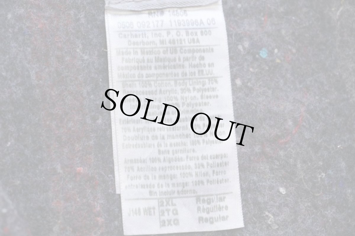 画像4: 00s メキシコ製 carharttカーハート ブランケットライナー ダック地 ワークジャケット 薄茶 フェード 2XL-R (4)