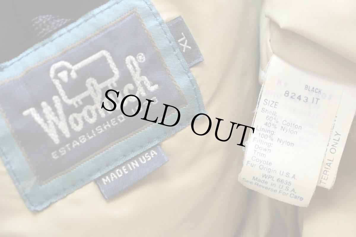 画像4: 90s USA製 Woolrichウールリッチ コヨーテファー アークティックパーカー ダウンコート 黒 XL★B B-9タイプ (4)