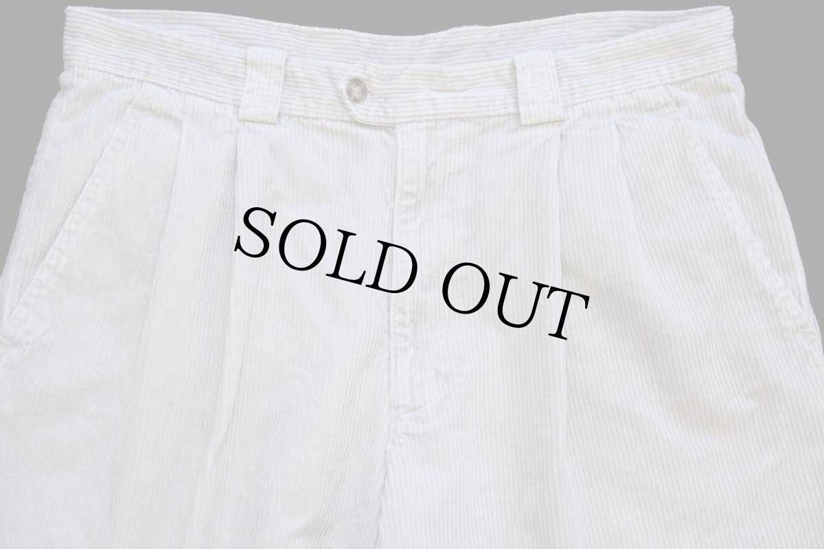 画像4: 90s イタリア製 Levi'sリーバイス ツータック スラックス 太畝 コーデュロイパンツ オフホワイト w34★ユーロ (4)