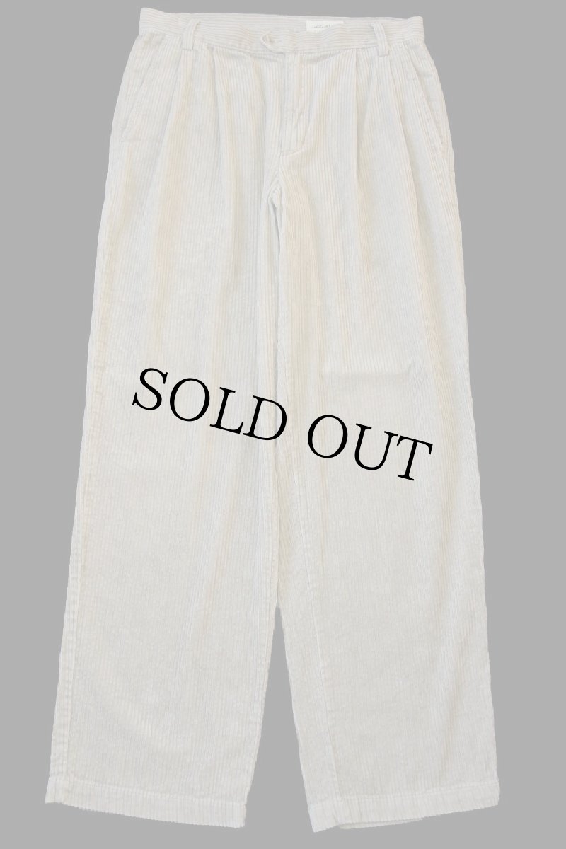 画像2: 00s EddieBauerエディーバウアー ツータック コットン 太畝 コーデュロイパンツ ベージュ w34 L32★スラックス (2)