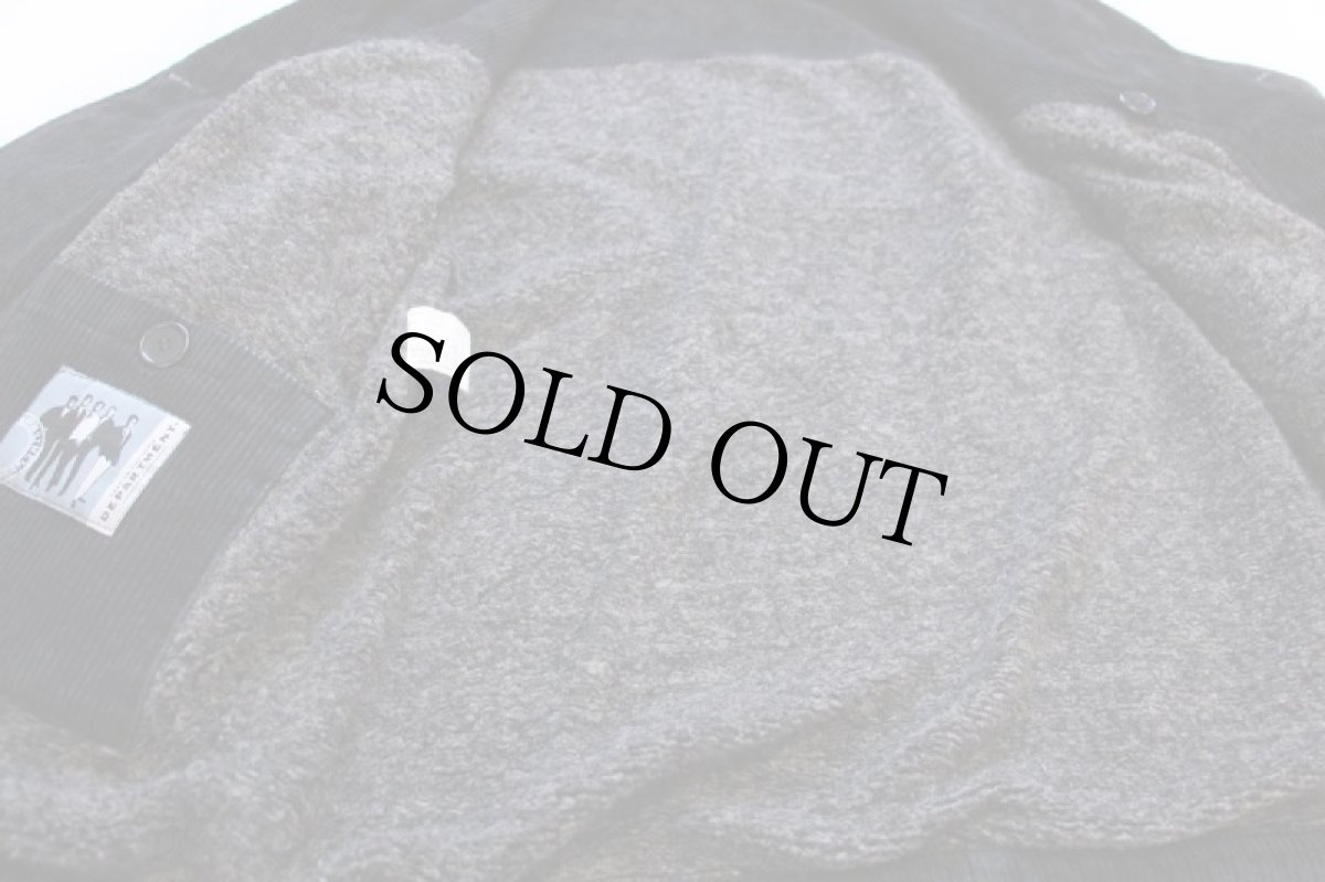 画像5: 90s イタリア製 DEPARTMENT ダブルブレスト パイルフリースライナー 太畝 コーデュロイコート 黒 48 (5)