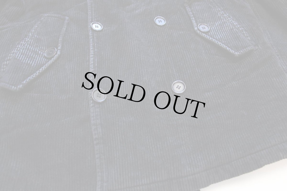 画像6: 90s イタリア製 DEPARTMENT ダブルブレスト パイルフリースライナー 太畝 コーデュロイコート 黒 48 (6)