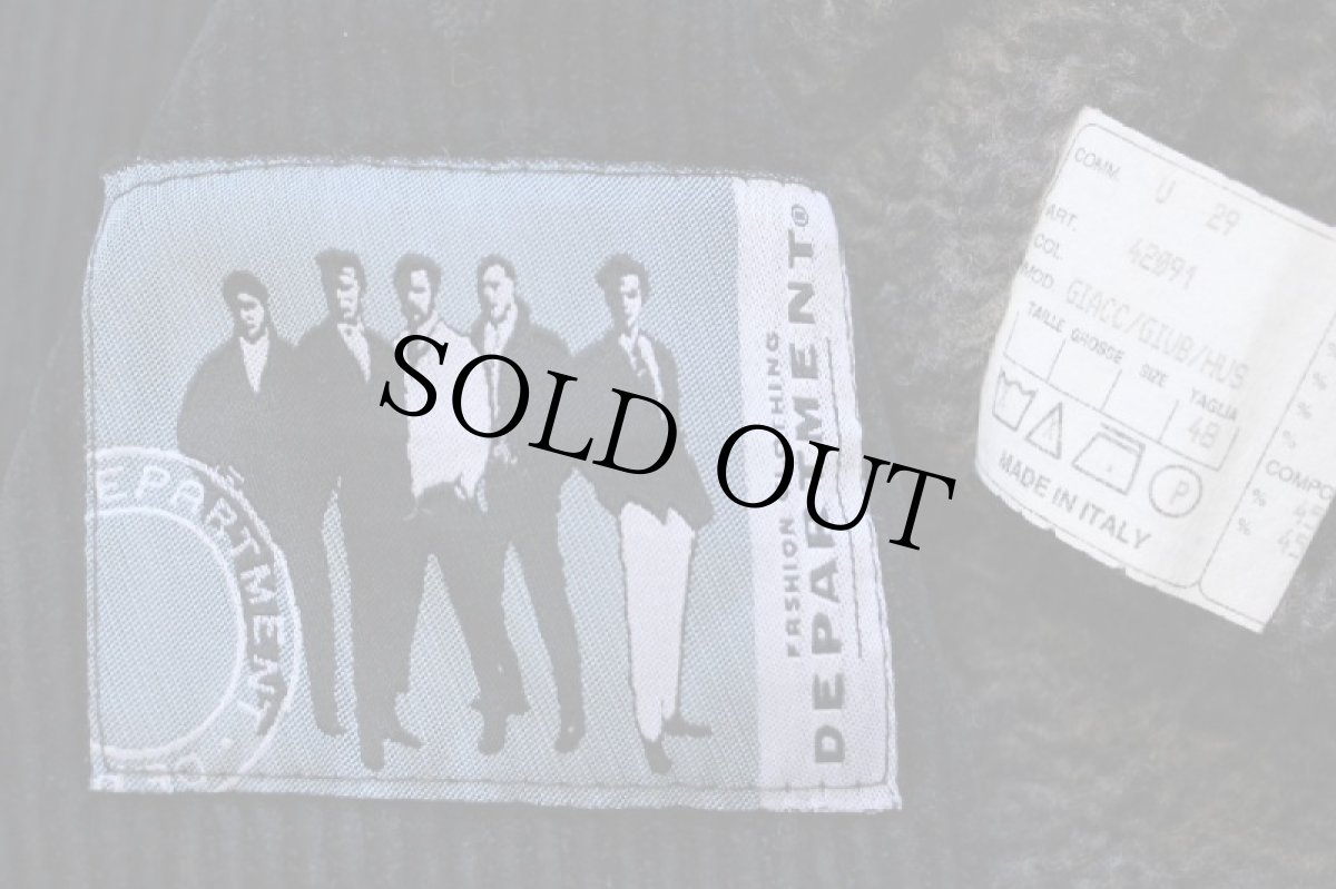 画像4: 90s イタリア製 DEPARTMENT ダブルブレスト パイルフリースライナー 太畝 コーデュロイコート 黒 48 (4)