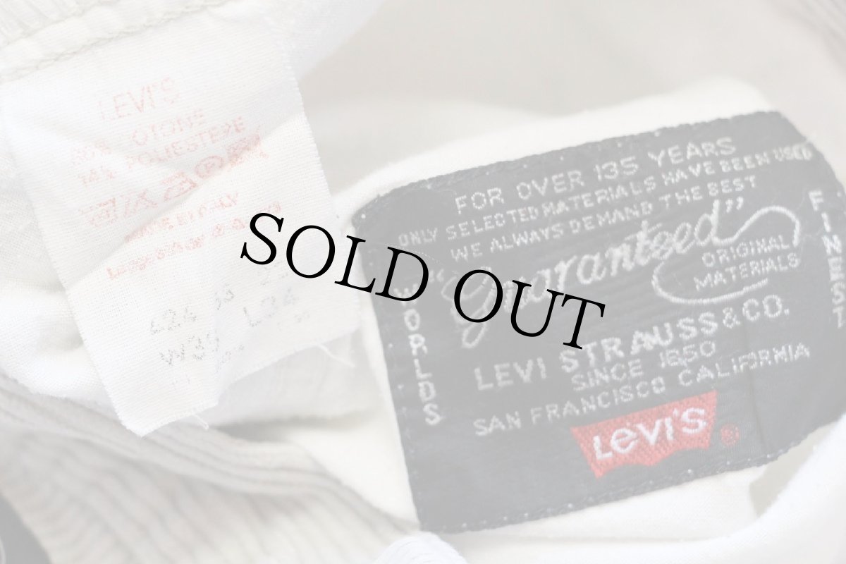 画像6: 90s イタリア製 Levi'sリーバイス ツータック スラックス 太畝 コーデュロイパンツ オフホワイト w34★ユーロ (6)