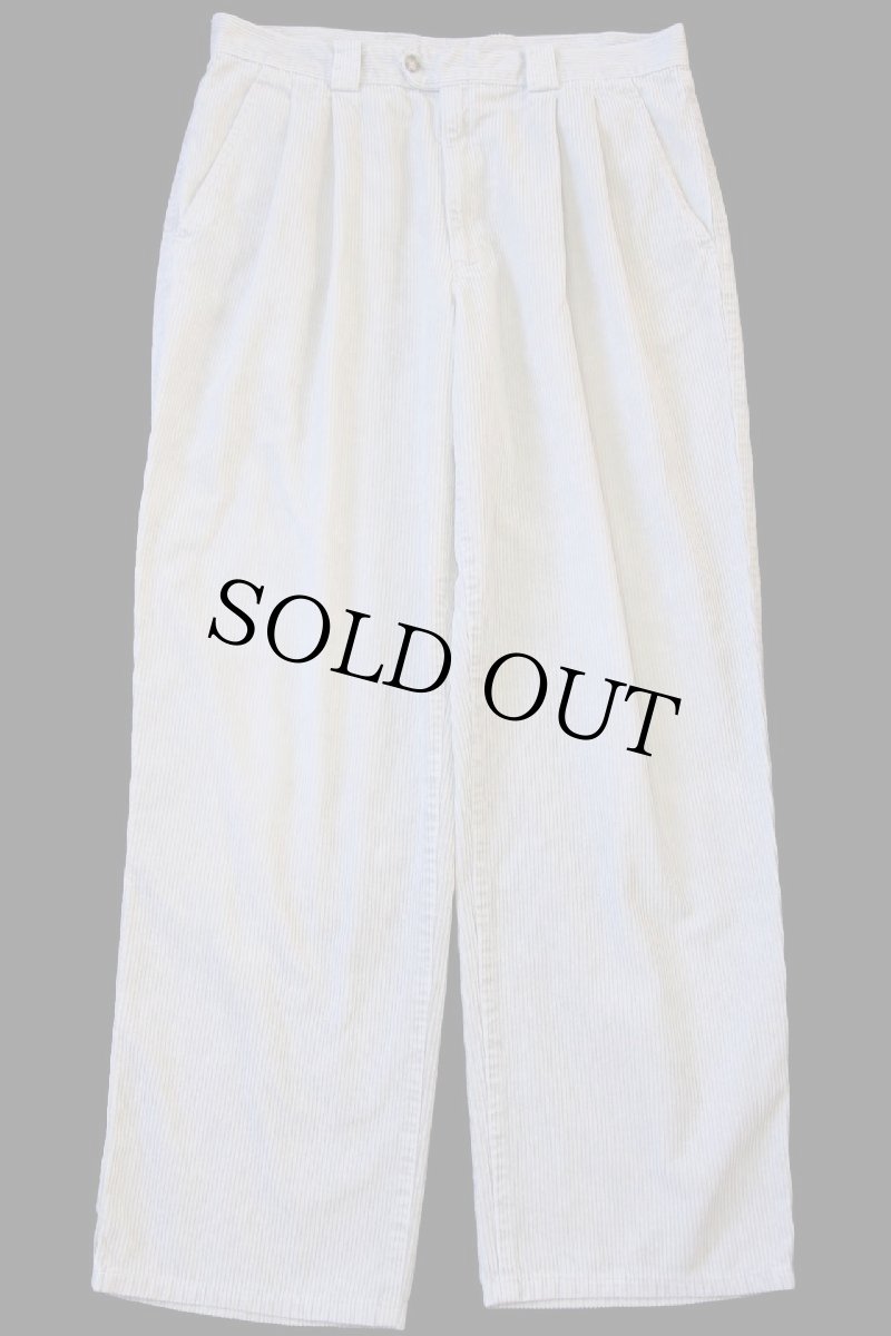 画像2: 90s イタリア製 Levi'sリーバイス ツータック スラックス 太畝 コーデュロイパンツ オフホワイト w34★ユーロ (2)