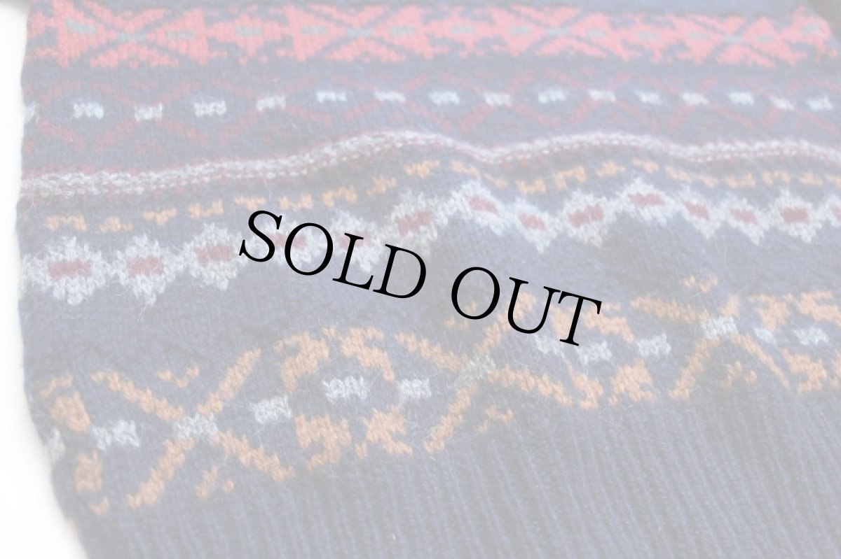 画像5: スコットランド製 PITLOCHRY フェアアイル柄 ローゲージ ウールニット セーター XL (5)