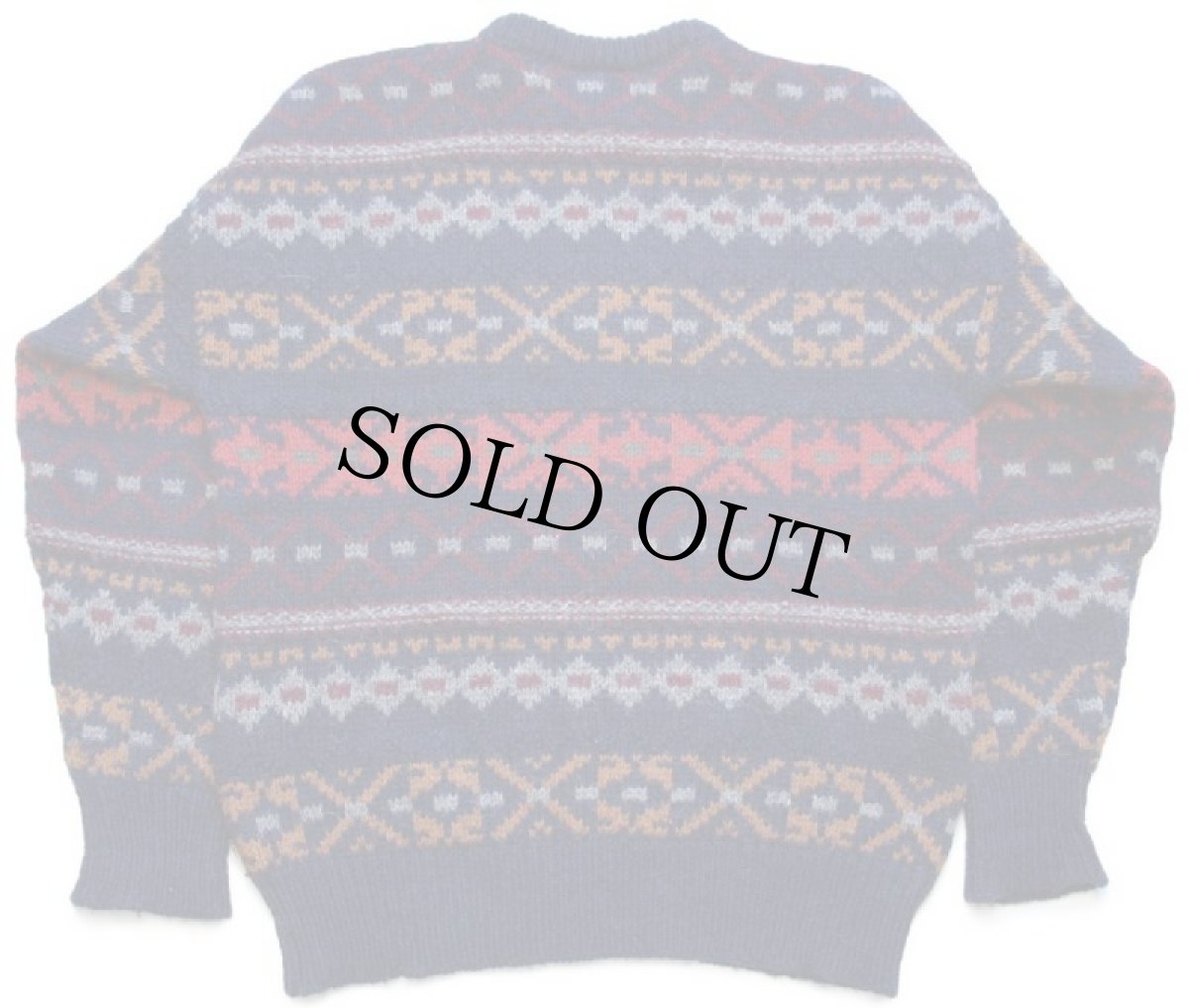 画像2: スコットランド製 PITLOCHRY フェアアイル柄 ローゲージ ウールニット セーター XL (2)