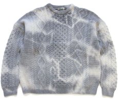 画像1: アイルランド製 Carraig Donn ムラ染め ケーブル編み ウールニット セーター L★フィッシャーマン (1)
