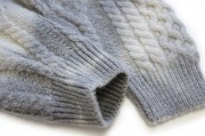 画像6: アイルランド製 Carraig Donn ムラ染め ケーブル編み ウールニット セーター L★フィッシャーマン (6)
