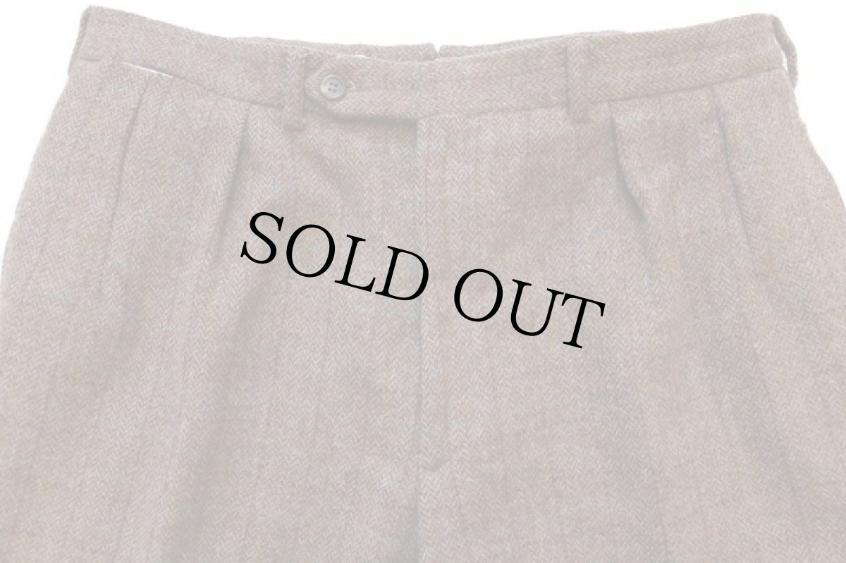 画像4: 90s ポロ ラルフローレン チェック ツータック スラックス ツイード ウールパンツ w36 (4)