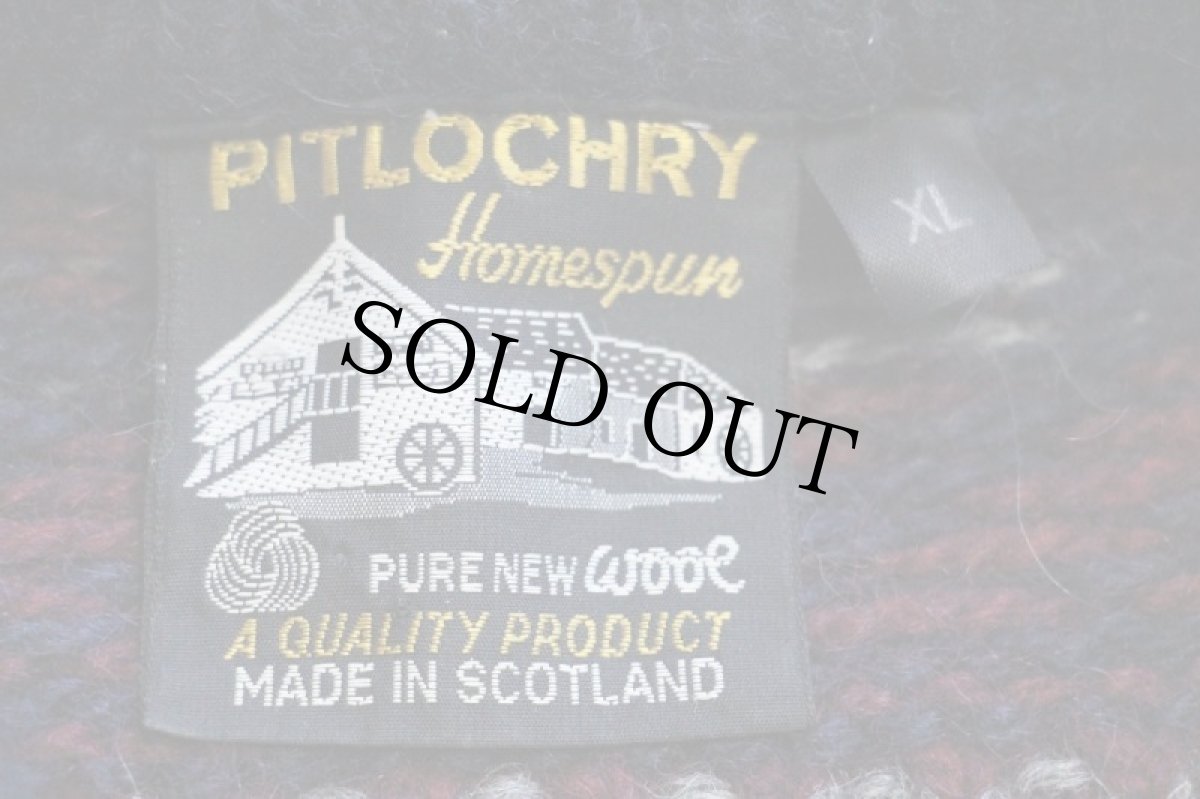 画像4: スコットランド製 PITLOCHRY フェアアイル柄 ローゲージ ウールニット セーター XL (4)