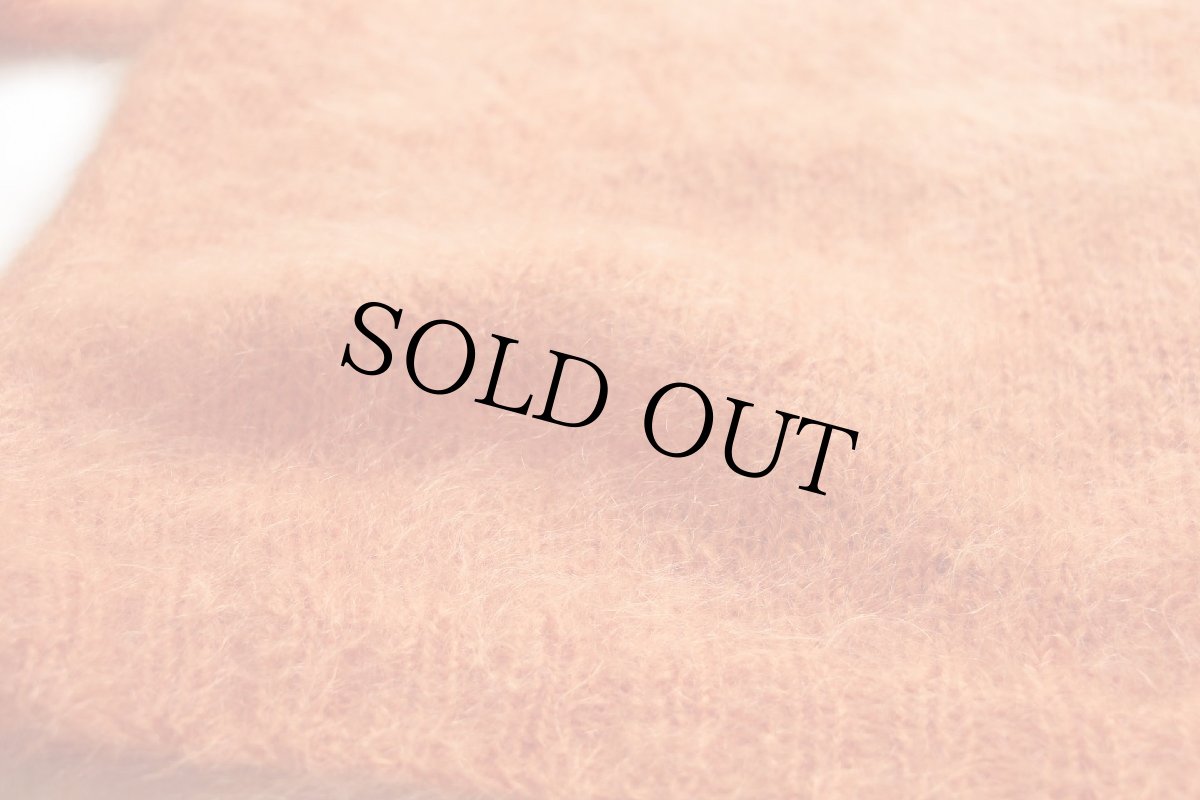 画像6: 90s イタリア製 ペイズリー フラワー 刺繍 モックネック モヘヤ×ウールニット セーター オレンジ (6)