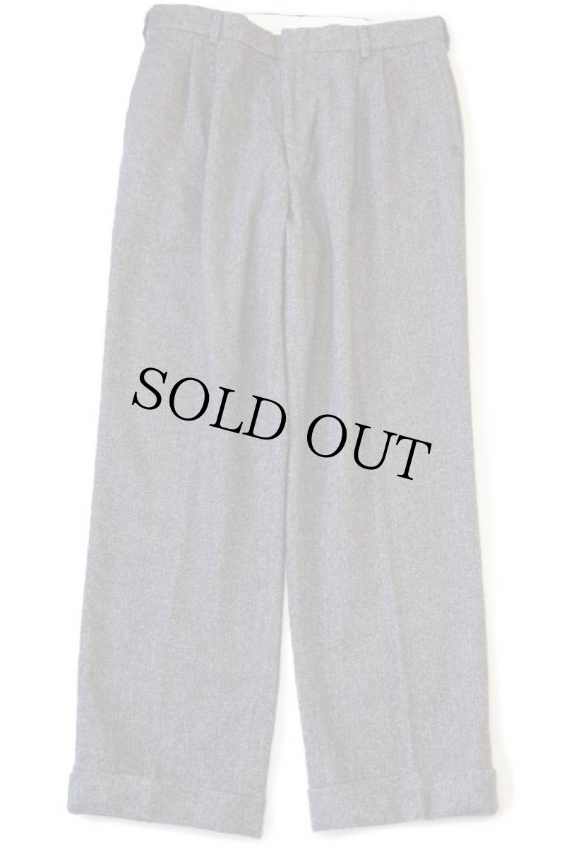 画像2: 90s ポルトガル製 ポロ ラルフローレン ツータック スラックス ストレッチ ヘリンボーン ツイード ウールパンツ w36 (2)