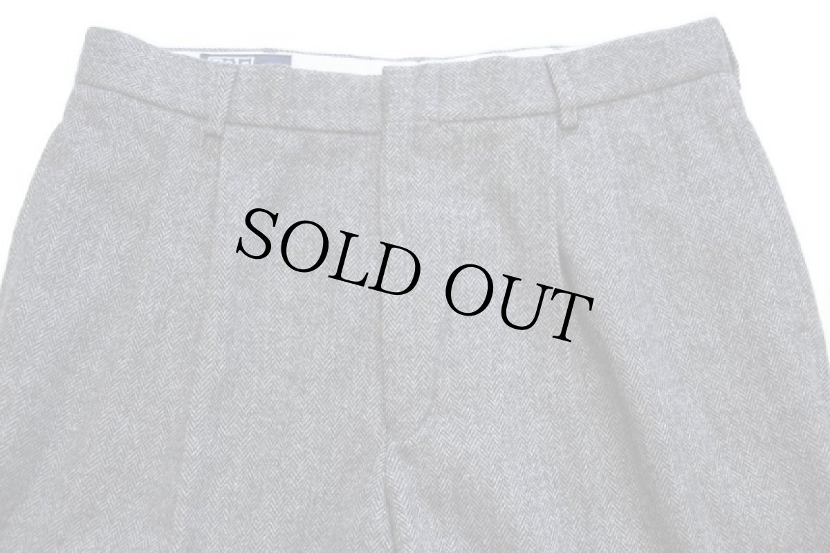 画像4: 90s ポルトガル製 ポロ ラルフローレン ツータック スラックス ストレッチ ヘリンボーン ツイード ウールパンツ w36 (4)