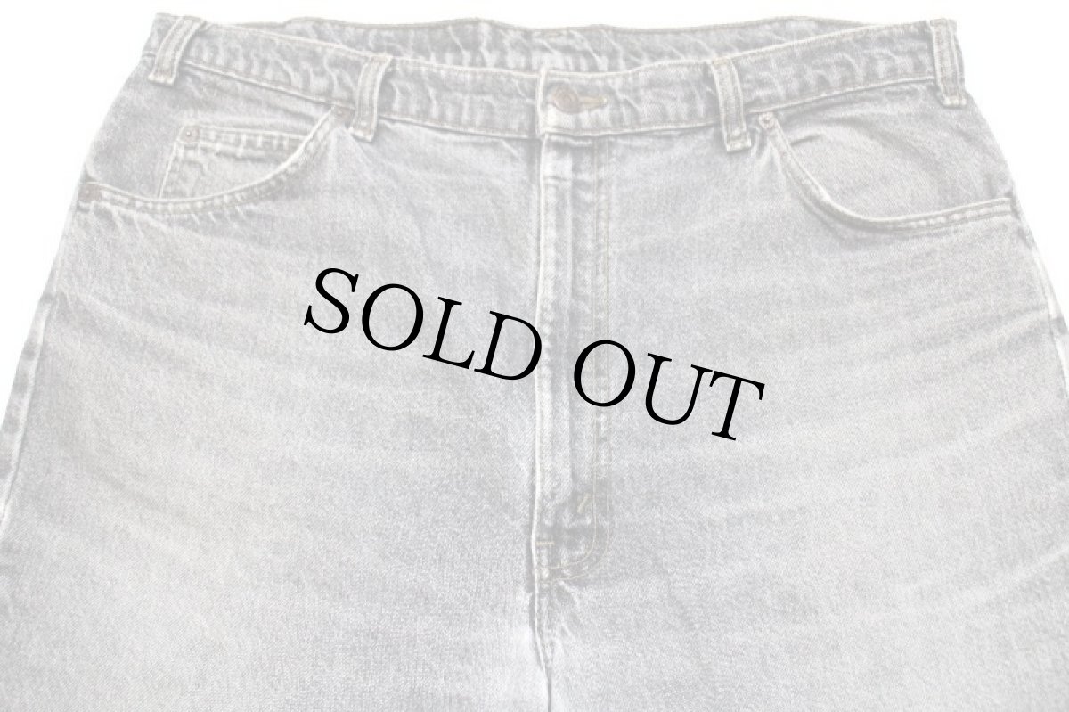 画像4: 90s カナダ製 Levi'sリーバイス 先染め ブラック デニムパンツ フェード ヒゲ w40★SDP2414  (4)