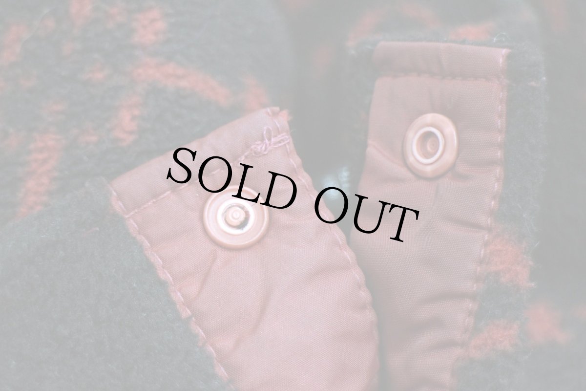 画像8: 90s USA製 patagoniaパタゴニア スノー 総柄 フリース スナップT 黒×赤 S (8)