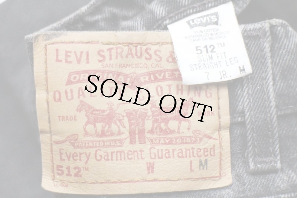 画像6: 90s メキシコ製 Levi'sリーバイス 512 ブラック デニムパンツ 7 JR.M★SDP2403 (6)