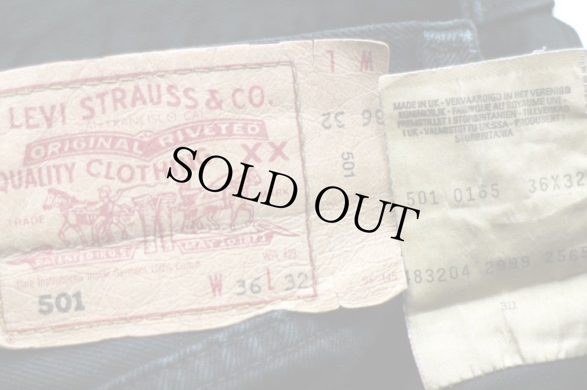 画像6: 90s 英国製 Levi'sリーバイス 501 ブラック デニムパンツ 後染め w36★SDP2444 ユーロ (6)