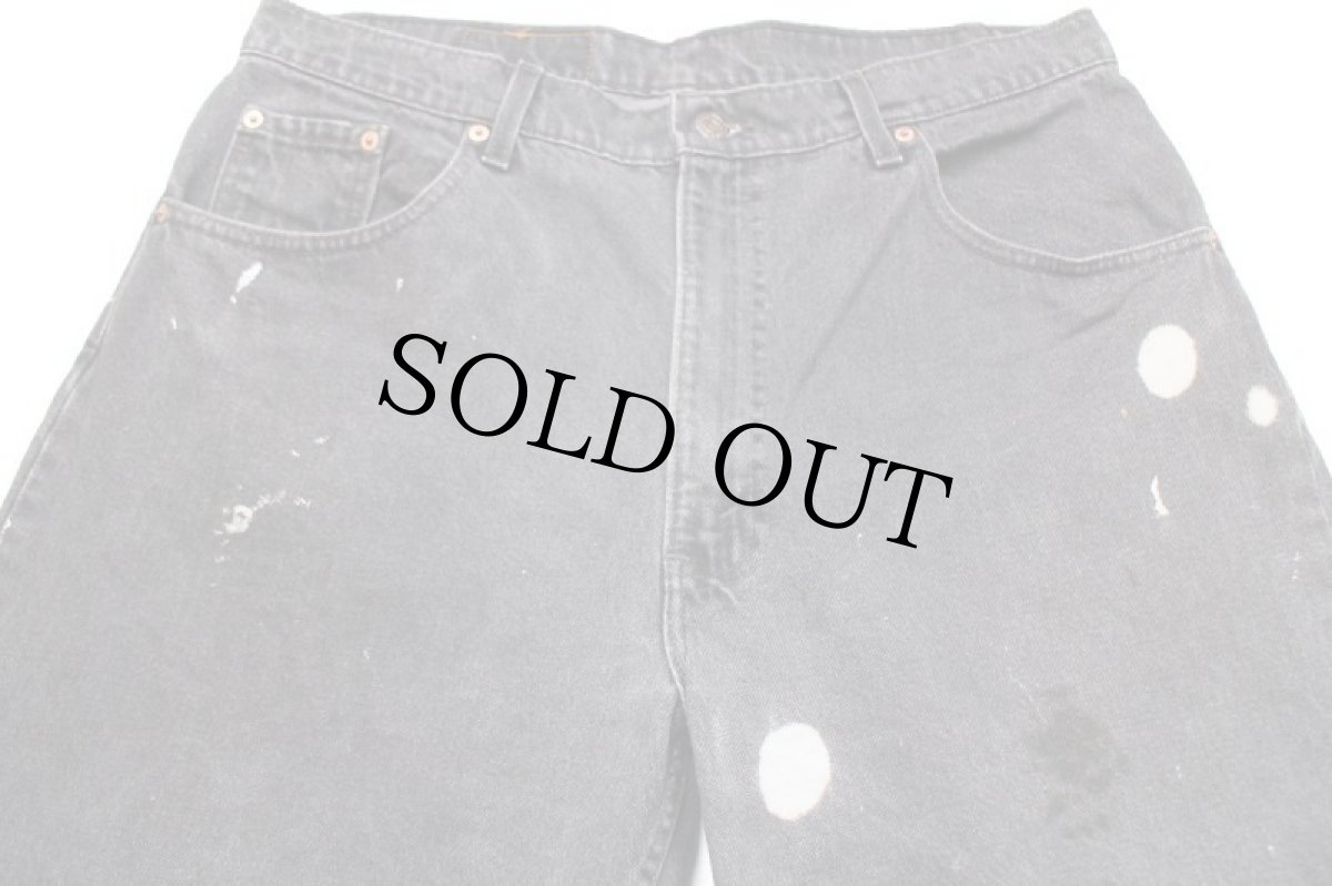 画像4: 90s USA製 Levi'sリーバイス 560 ブラック デニムパンツ ブリーチ&ペンキ飛び w38 L32★SDP2413 (4)