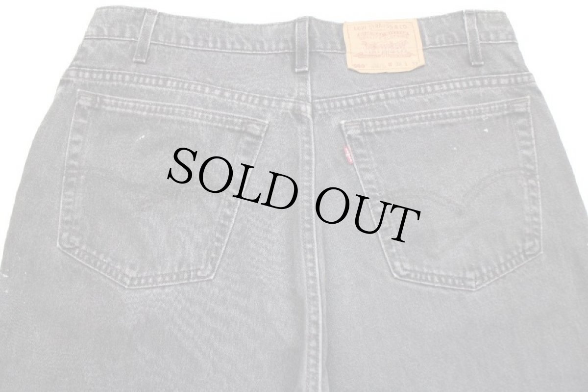 画像5: 90s USA製 Levi'sリーバイス 560 ブラック デニムパンツ ブリーチ&ペンキ飛び w38 L32★SDP2413 (5)