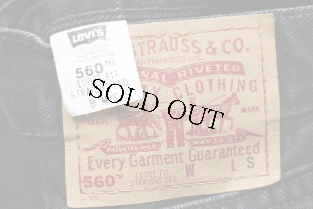 画像6: 00s USA製 Levi'sリーバイス 560 ブラック デニムパンツ 8 MIS S★SDP2412 (6)