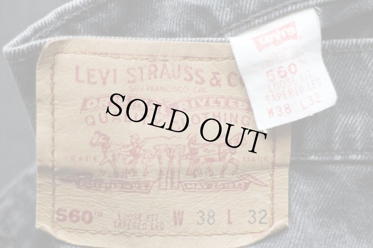 画像6: 90s USA製 Levi'sリーバイス 560 ブラック デニムパンツ ブリーチ&ペンキ飛び w38 L32★SDP2413 (6)