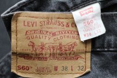 画像6: 90s USA製 Levi'sリーバイス 560 ブラック デニムパンツ ブリーチ&ペンキ飛び w38 L32★SDP2413 (6)