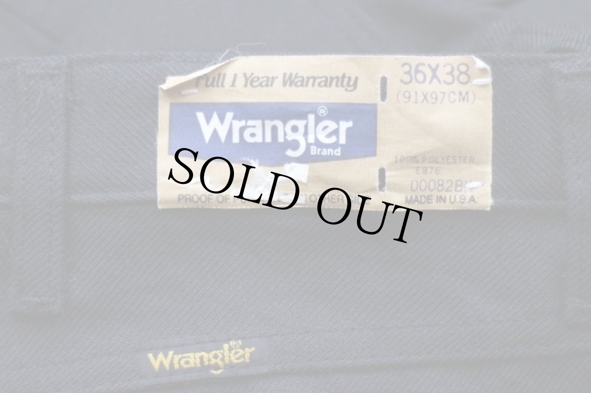 画像6: デッドストック★80s USA製 Wranglerラングラー 82BK ランチャードレスジーンズ ポリエステルパンツ ブラック w36★110 スタプレ (6)