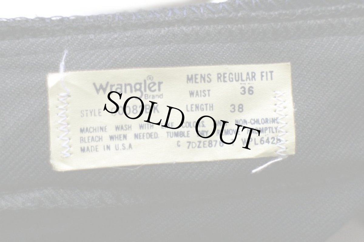 画像7: デッドストック★80s USA製 Wranglerラングラー 82BK ランチャードレスジーンズ ポリエステルパンツ ブラック w36★110 スタプレ (7)