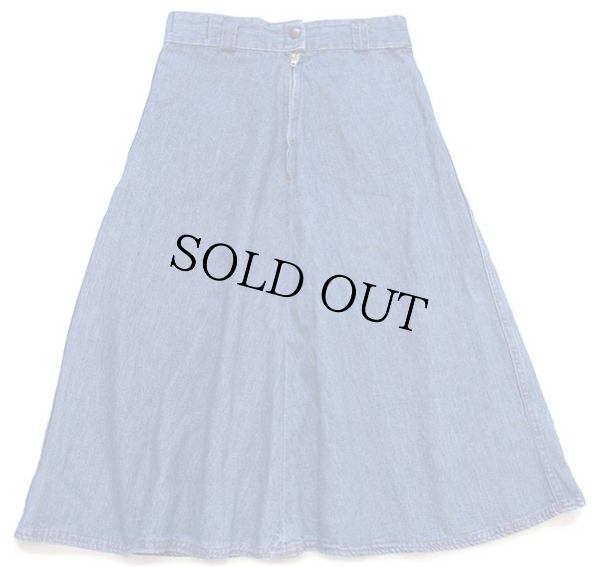 画像2: 70s Lady seafarer 編み込みポケット デニム フレアスカート 9 (2)