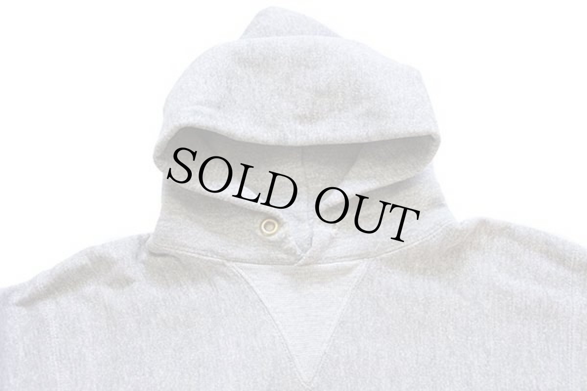 画像3: 80s USA製 Championチャンピオン USMA 染み込みプリント 前V リバースウィーブ スウェットパーカー 杢グレー M★U.S.ARMY (3)