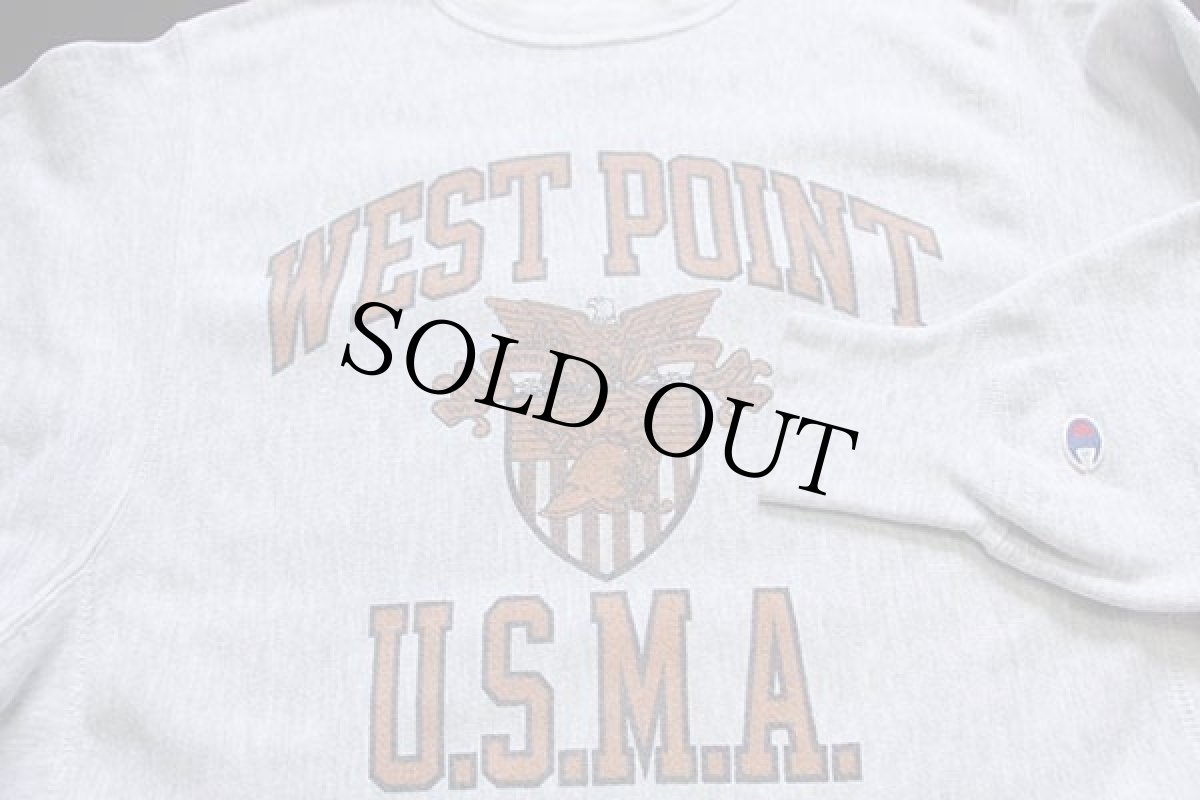 画像3: 90s メキシコ製 Championチャンピオン WEST POINT U.S.M.A. 染み込みプリント リバースウィーブ スウェット 杢グレー XL (3)