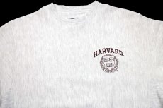 画像3: 00s Championチャンピオン HARVARD 両面プリント リバースウィーブ スウェット 杢ライトグレー S (3)