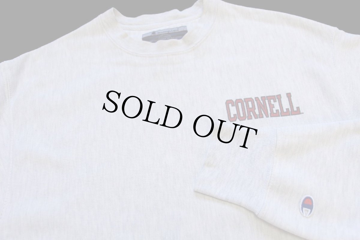 画像3: 00s Championチャンピオン CORNELL 両面プリント リバースウィーブ スウェット 杢ライトグレー M (3)