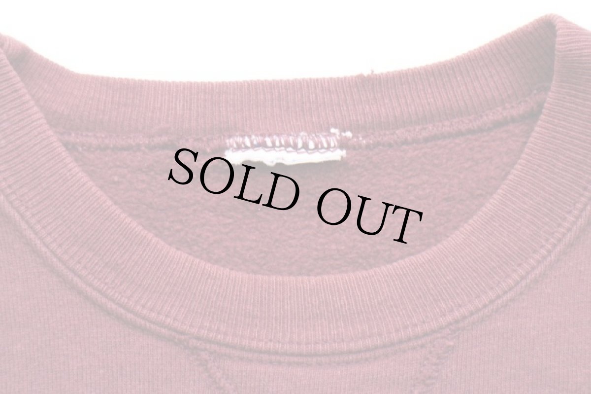 画像4: 90s Championチャンピオン HARVARD ビッグロゴ ひび割れプリント 前V スウェット バーガンディ (4)