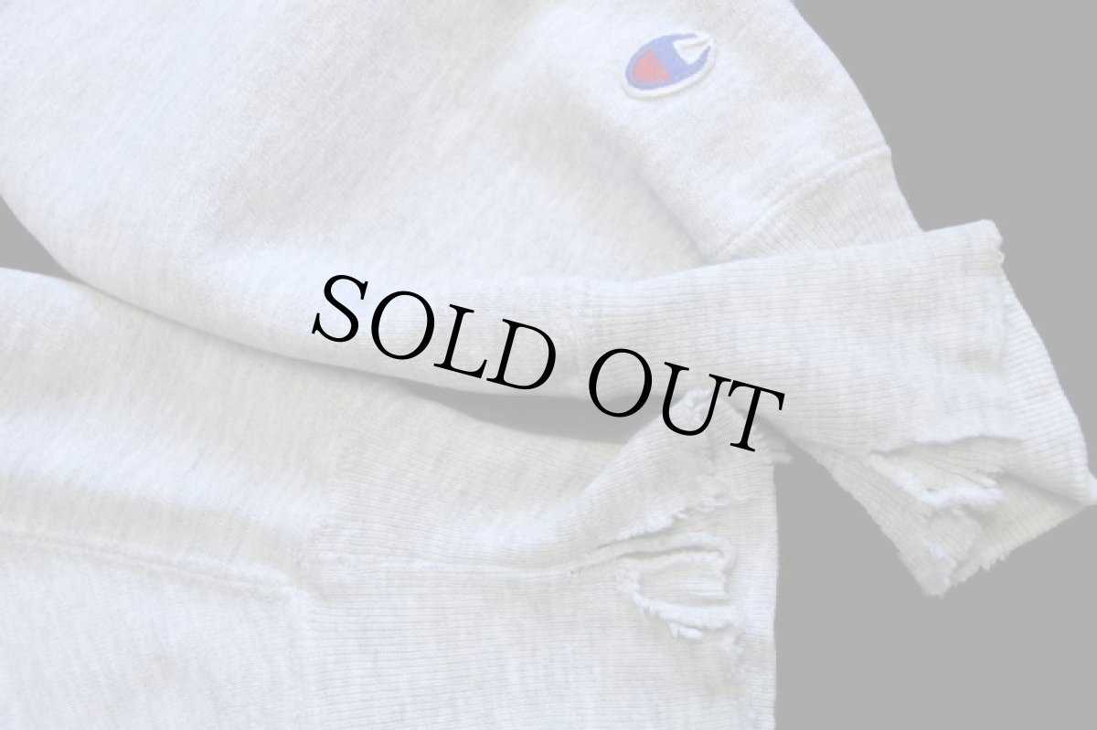 画像6: 90s メキシコ製 Championチャンピオン ワンポイント リバースウィーブ スウェット スナップカーディガン 杢グレー M (6)