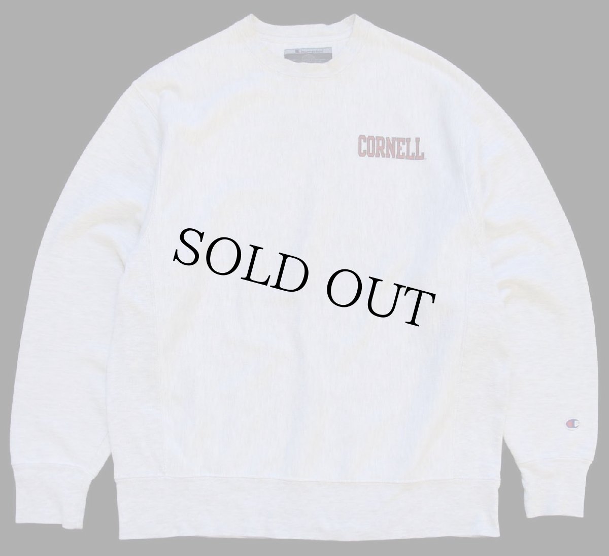 画像2: 00s Championチャンピオン CORNELL 両面プリント リバースウィーブ スウェット 杢ライトグレー M (2)