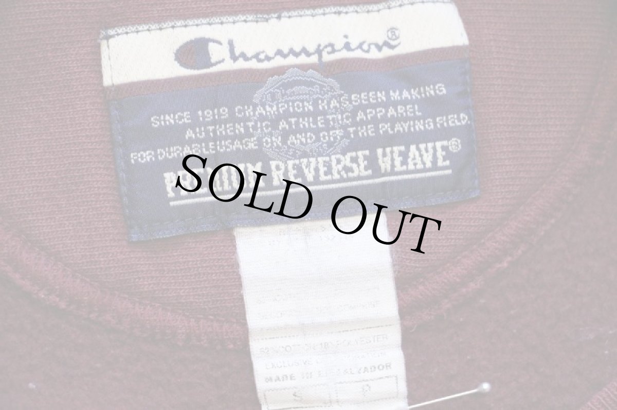 画像4: 00s Championチャンピオン LAWRENCE CENTRAL 103 WRESTLING 三段中抜き リバースウィーブ スウェット バーガンディ S (4)