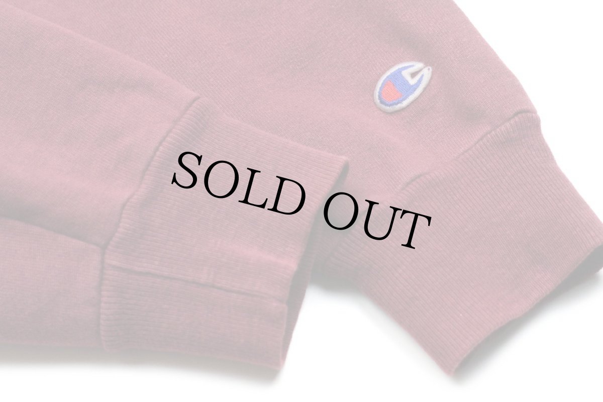 画像6: 90s Championチャンピオン HARVARD ビッグロゴ ひび割れプリント 前V スウェット バーガンディ (6)