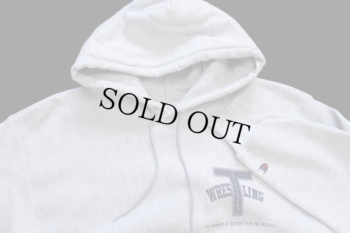 画像3: 00s Championチャンピオン AGRICULTURAL WRESLING リバースウィーブ スウェットパーカー 杢グレー M (3)