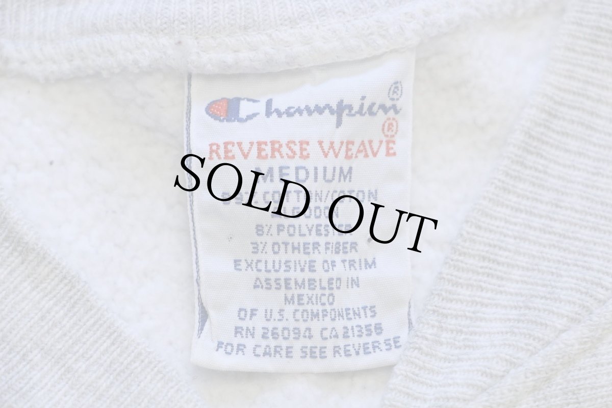 画像4: 90s メキシコ製 Championチャンピオン ワンポイント リバースウィーブ スウェット スナップカーディガン 杢グレー M (4)