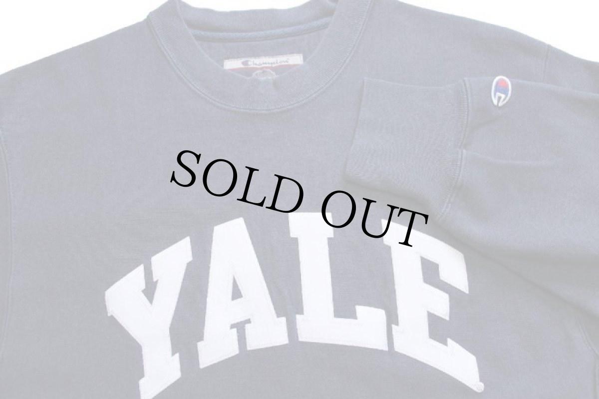 画像3: 00s メキシコ製 Championチャンピオン YALE パッチ付き リバースウィーブ スウェット 紺 M (3)