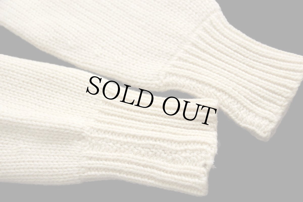 画像7: 40s Revere KNITTING MILLS ショールカラー ローゲージ ウールニット カーディガン ナチュラル (7)