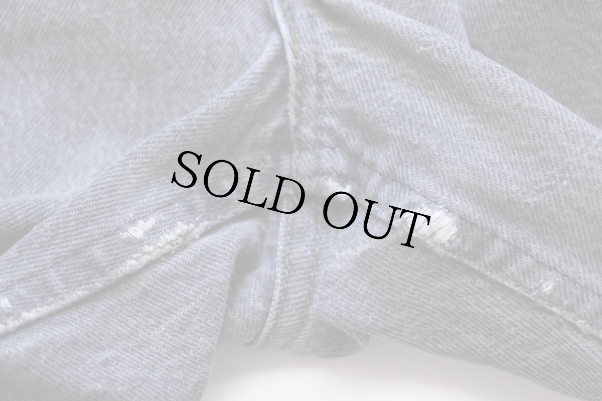 画像8: 80s フランス製 Levi'sリーバイス 501 先染め ブラック デニムパンツ w34 L36★A ユーロ (8)