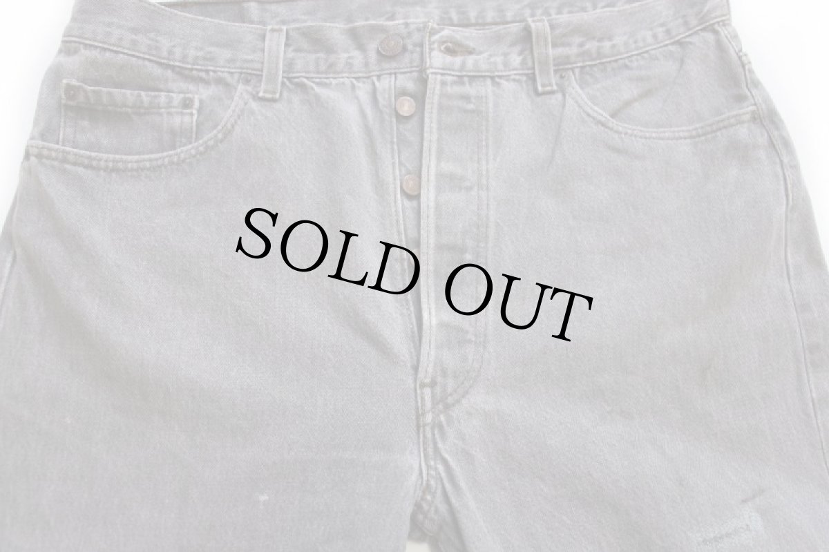 画像4: 90s USA製 Levi'sリーバイス 501 先染め ブラック デニムパンツ フェード w38 L30 (4)