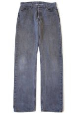 画像2: 80s フランス製 Levi'sリーバイス 501 先染め ブラック デニムパンツ w34 L36★A ユーロ (2)